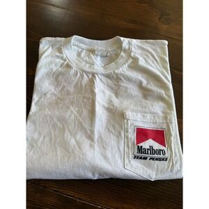 Vintage 1995 Marlboro Team Penske Detroit Racing T-Shirt XL White Made in USA